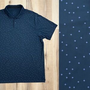 Nike Dri Fit Golf Polo Standard Fit Blue Plus Sign Pattern Vented Neck XL